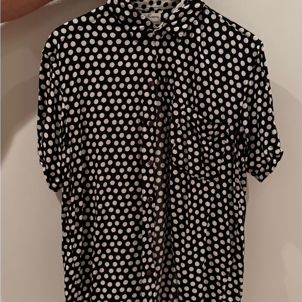 Kenny Flowers Black and White Polka Dot Shirt